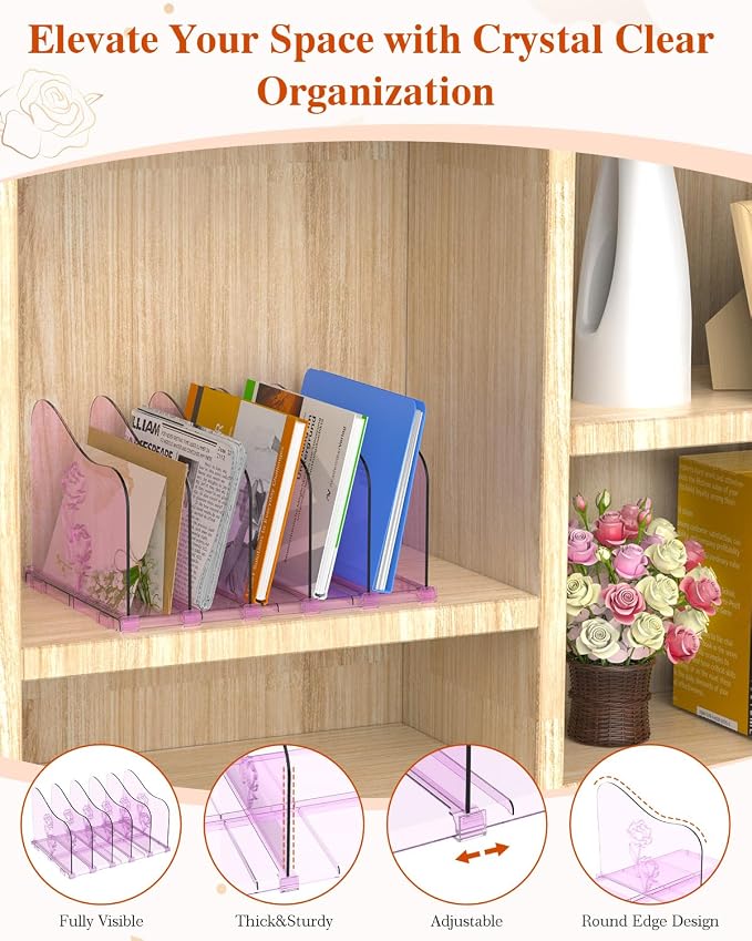 COWVTUJ Adjustable Rose File Organizer - Image 6