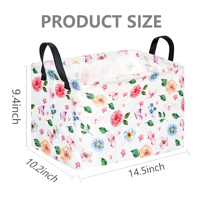 FUULOXE Storage Bin for Shelves Rectangle Closet Baskets Foldable Box - Image 2