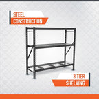 Ironton Industrial Shelving Rack, 3 Storage Shelves Steel Construction 3-Tier - Image 3