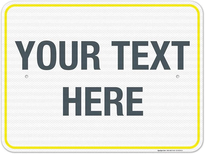 Personalized Custom Customize for Office, Delivery Yellow Sign, 18x24 Inches by SigoSigns