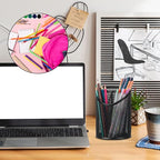 Delifox 2 Pack Pen Holder Mesh Round Pencil Holder Desktop Organizer 3 - Image 5