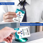 100 Pcs Clear Vertical Badge Id Card and 100 Pcs Lanyard, Reusable Lanyards - Image 5