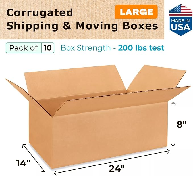Large Shipping & Moving Boxes 24x14x8 inches - Image 2