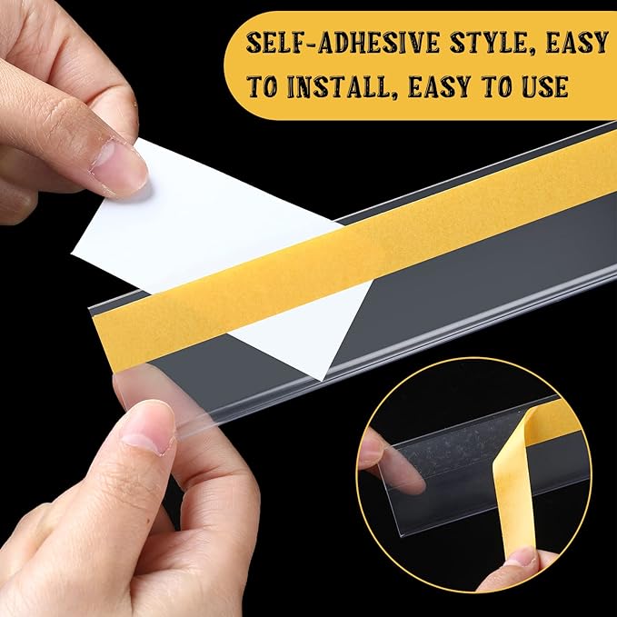 Fainne 50 Pcs 1.25 Inch Shelf Label Strip Holders Plastic Wire Shelf Price Tag - Image 3