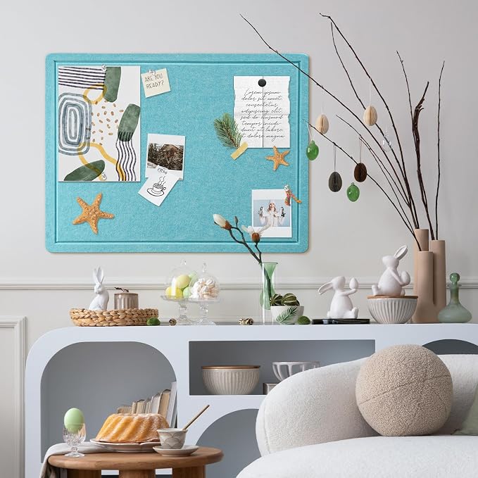 Bulletin Board, 24 x 18 inches Felt Board Decorative Pin Board, Cork Board - Image 6