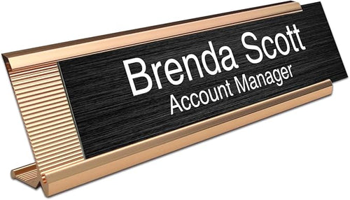 10 Pack 2" x 8" Aluminum Desk Name Plate Holder, Office Name Plate Holder - Image 2