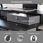 VIVO Electric 2-Tier Corner L-Shaped 63 x 55 inch Standing Desk, Height - Image 8