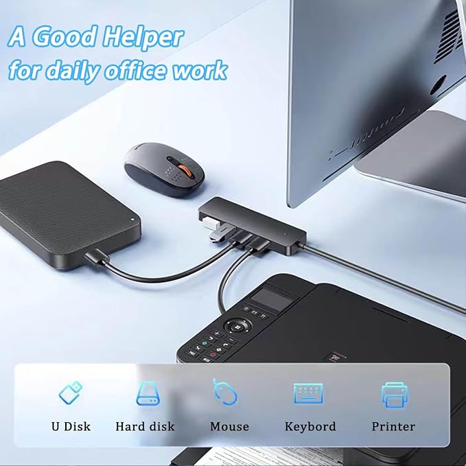USB 3.0 Hub, VIENON 4-Port USB Hub USB Splitter USB Expander - Image 5