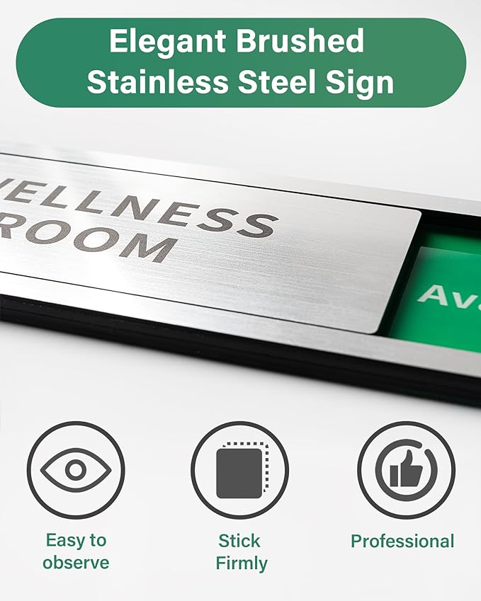 Meeting Room Sliding Door Signs Do Not Disturb, In Use/Available Slider Sign - Image 2