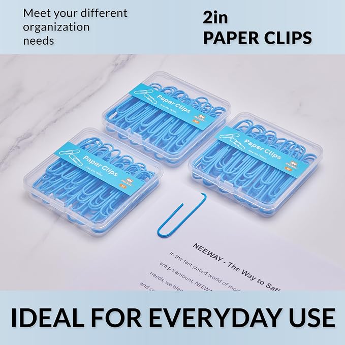 NEEWAY Colorful Large Paper Clips, 2 Inch Jumbo Paper Clips, 3 Pack of 50 - Image 6