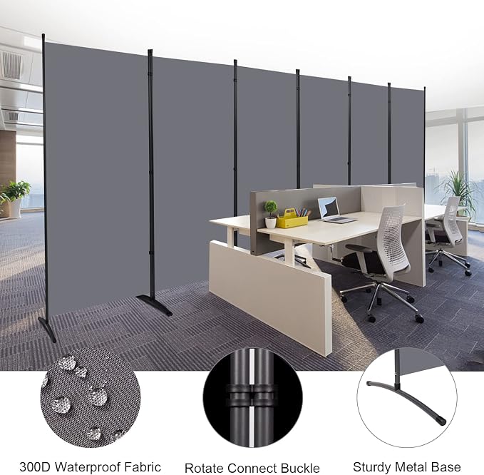 Room Divider 6FT Folding Privacy Screens, 6 Panel Partition Room Dividers - Image 2