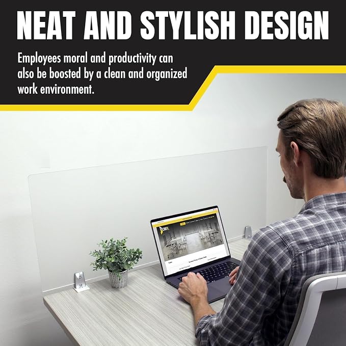 OBEX Frosted Acrylic Desk Mounted Privacy Panel - Image 2