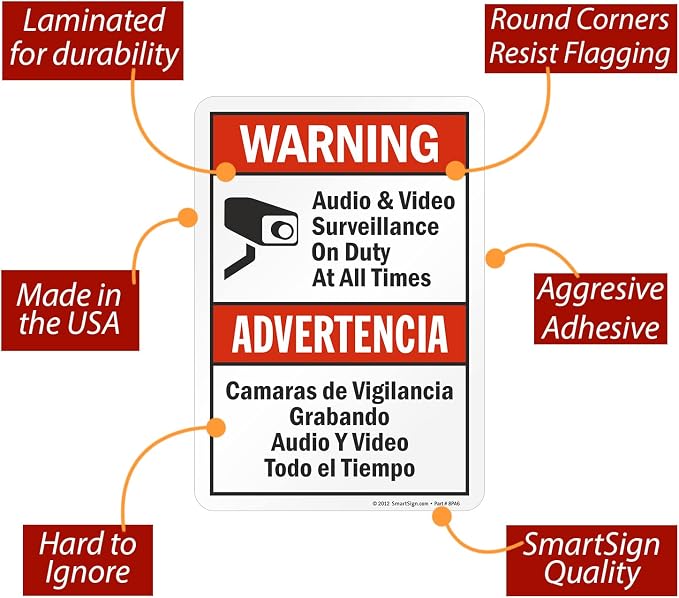 SmartSign 10 x 7 inch “Warning - Image 4