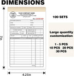Custom Invoice Book with Logo 100 Set Personalized Receipt Books Customized - Image 2