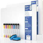 Nicpro Dry Erase Lap Board 12 x 16 inches 2 Pack Kid Double Sided Blank Small by Nicpro