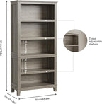 IDEALHOUSE 71" Farmhouse Bookshelf w/Adjustable Shelves & 31.5 in Whidth - Image 2