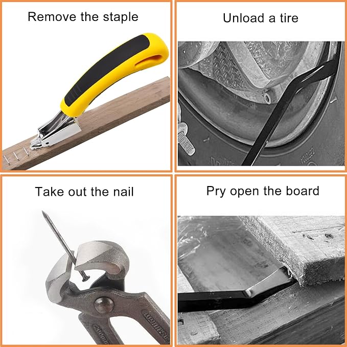 Sunxeke 4Pcs Upholstery Staple Remover Tool Set Including 7inch End Cutting - Image 6