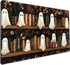 Cute Ghost Desk Mat Bookish Desk Pad XXL Mouse Keyboard Pad, Dark Academia Desk by Mechanical+Cattle