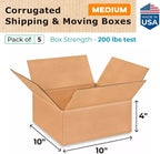Medium Moving & Shipping Boxes 10 x 10 x 4 inches - Image 2