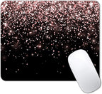 IMAYONDIA Mouse Pad, Rose Gold Glitter Black Mouse Pad, Non-Slip Rubber Base by IMAYONDIA
