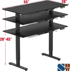 SHW 55 x 28 Inches Electric Height Adjustable Standing Desk - Image 3