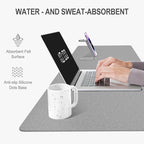Auhoahsil Felt Desk Mat, Minimalist Large Mouse Pad XXL 35.5 x 15.7 in - Image 5