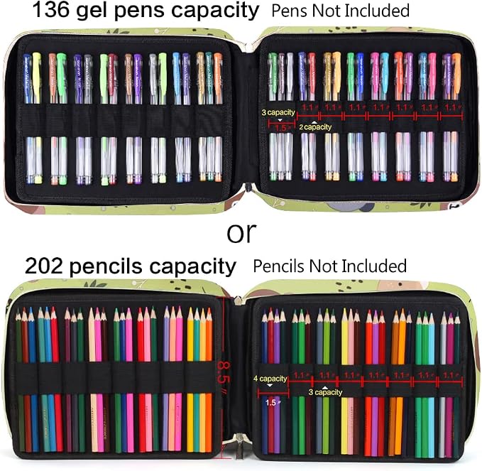qianshan Pencil Case Holder Slot - Holds 202 Colored Pencils or 136 Gel Pens - Image 5