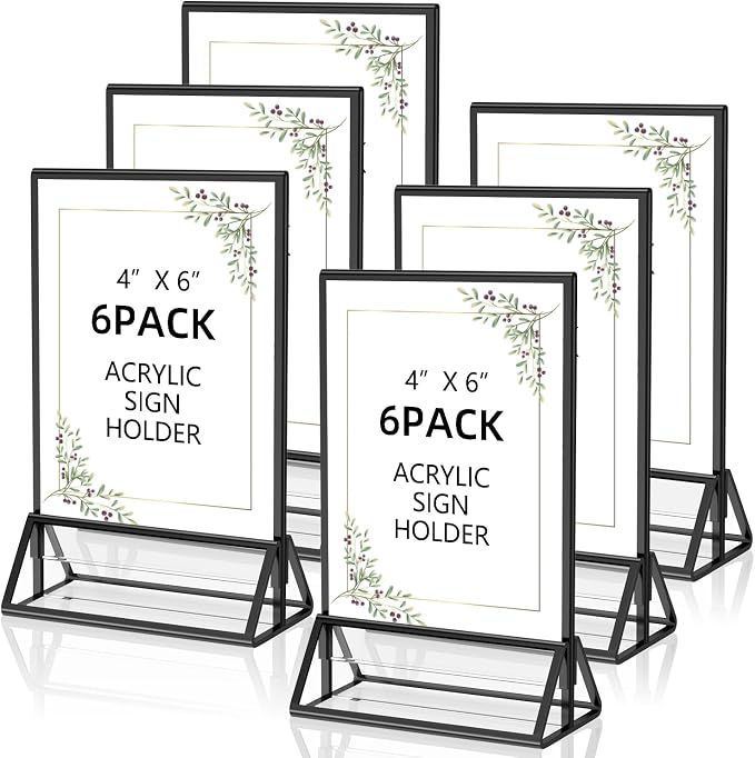 PPH-Sisy Acrylic Sign Holder 4x6 Display Stand, Acrylic Frames by PPH-SisyPurchaseNow