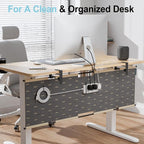 2-in-1 Under Desk Cable Management Tray & Privacy Panel, Dual-Sided Felt Cord - Image 2