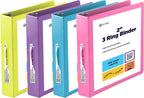 2 Inch Binder 3 Ring Binders, Slant D-Ring 2” Clear View Cover by ENDAY