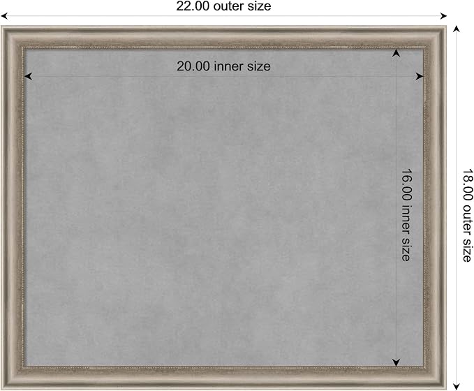Amanti Art Silver Framed Magnetic Board 18x22 Small Vision Board - Image 3