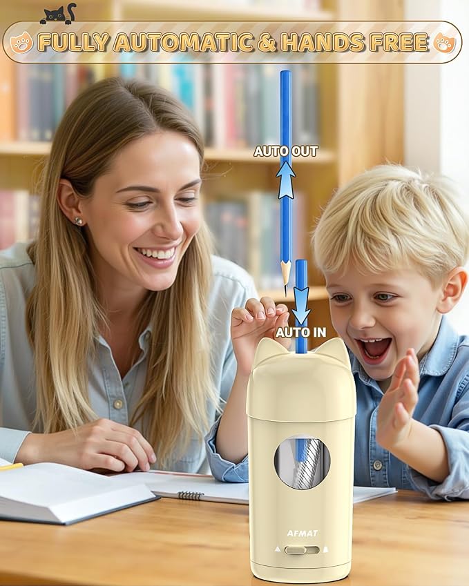 AFMAT Electric Pencil Sharpener, Colored Pencil Sharpener - Image 2
