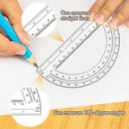 3 Pcs Plastic 12 Inch Ruler, Durable Transparent Drawing Measuring Rulers - Image 6