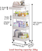 Calmootey 4-Tier Rolling Utility Cart - Image 5