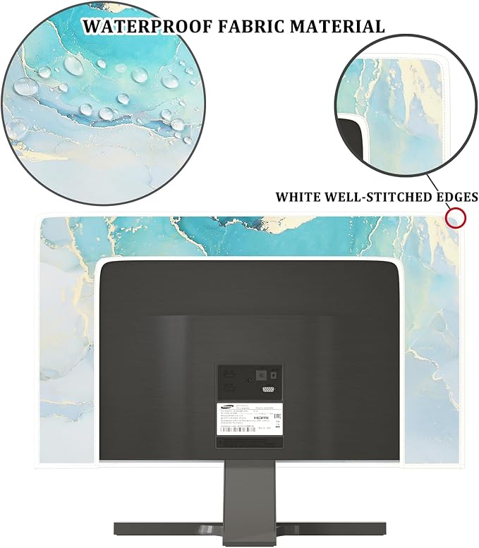 Baocicco Blue Green Marble TV Display Screen Cover 70 Inch Creative Anti-Static - Image 3