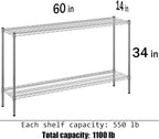 Regal Altair 14" Deep x 60" Wide x 34" Height Wire Shelving Kit | 2-Tier | NSF - Image 3