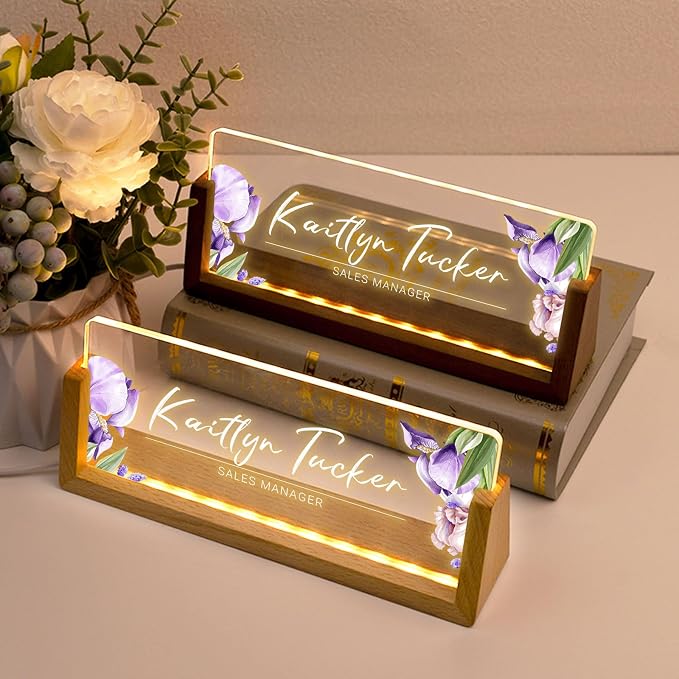 Desk Name Plate Personalized, Custom Office Light Up Name Plate - Image 2