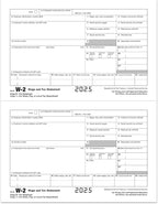 W2 Forms 2025, 6 Part Tax Forms, 25 Employee Kit of Laser Forms Designed - Image 5