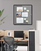 Mifuro 28"x26" Enclosed Bulletin Board, Lockable Weather-Resistant Aluminum - Image 2