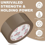 Ealyder Tape Brown Packing Tape 2 inch x 60 Yards, 3 Rolls - Image 2