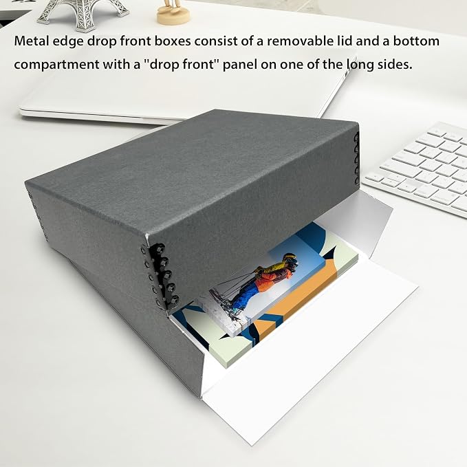 Lineco Museum Archival Storage Box, 9.25x11.75x3 in. Drop Front Design. - Image 5