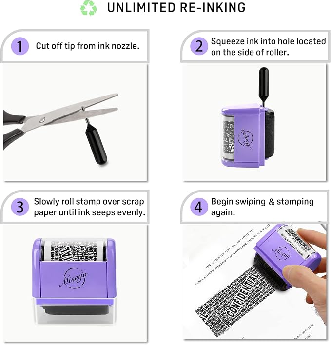 Miseyo Identity Theft Protection Roller Stamp Set - Image 4
