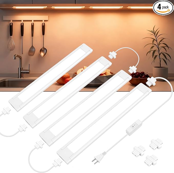 maylit Under Cabinet Lighting Plug in, Renter Friendly Lamp, Wired 110V 120V by maylit