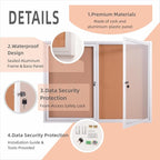 48x36 Inch Lockable Enclosed Bulletin Board, Weather-Resistant Outdoor - Image 4