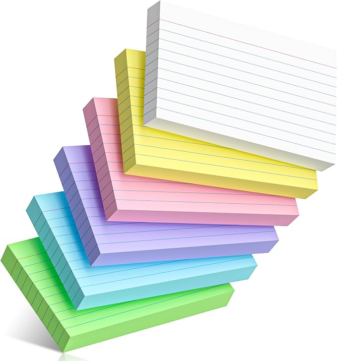 300 Count Colored Index Cards 3 x 5 Inch Ruled Index Cards, Flash Cards College by Nichela