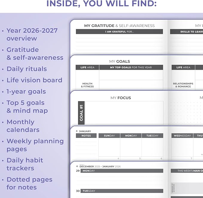 Clever Fox Dated Planner 2026-2027 – Weekly Life Planner Notebook - Image 5