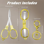 2 PCS Stainless Steel Mini Folding Scissors, Safety Pocket-Sized Multipurpose - Image 2
