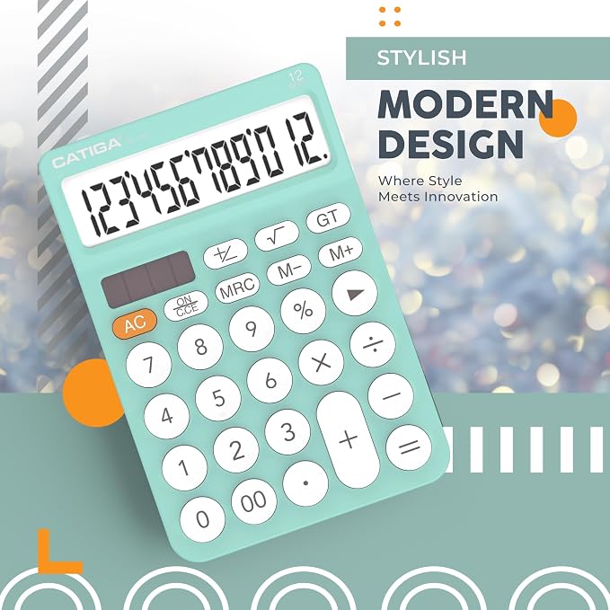 CATIGA 12 Digit Desktop Calculator Basic Desk Calculator - Image 3