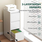 Yukimo 3 Drawer File Cabinet - Image 4
