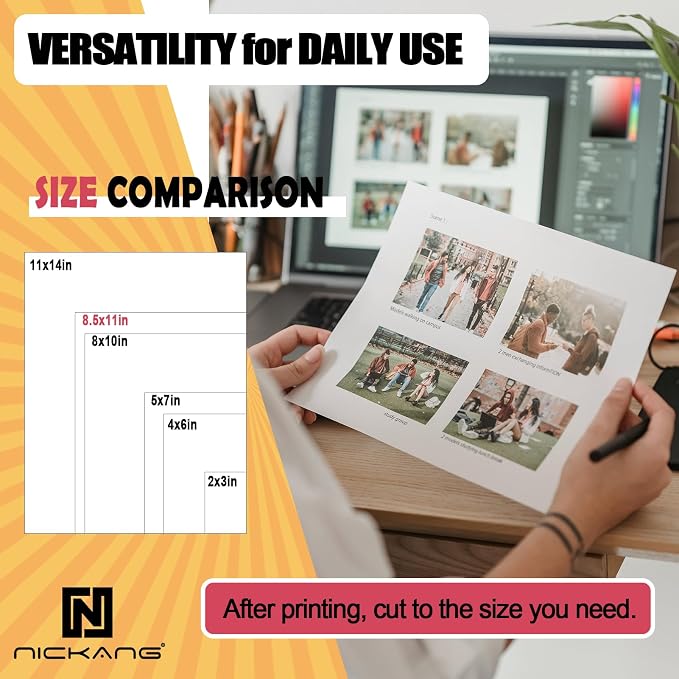 NICKANG Glossy Photo Paper 8.5x11, 53 LB/200 gsm, 30 Sheets, Letter Size - Image 5